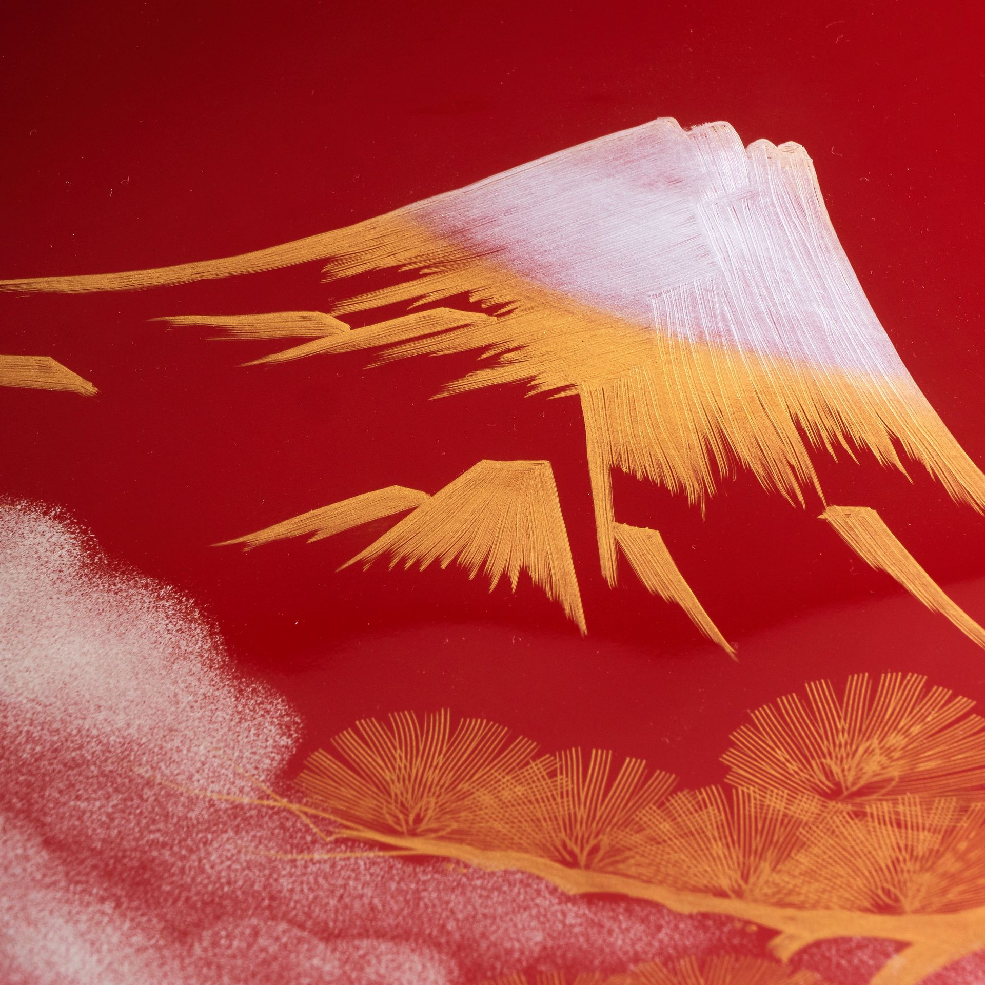 富士山漆器装饰盘- Weee!