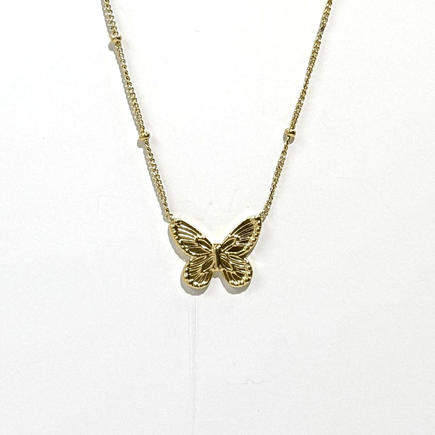 Water Proof Handcrafted Butterfly Necklace Gold 1 each