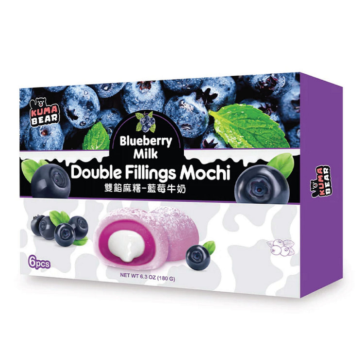 Kuma Bear Double Fillings Mochi-Blueberry Milk 180 g