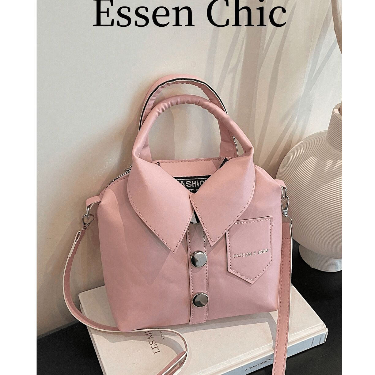 1pc Pink Autumn/Winter Fashion Handbag, Solid Colo 1 case