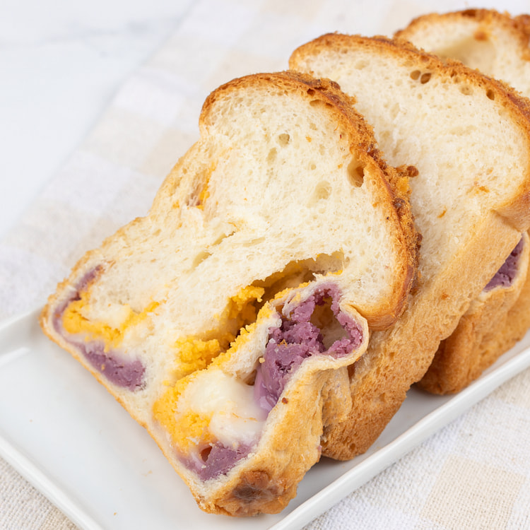 Meat Floss & Purple Yam Square Bread