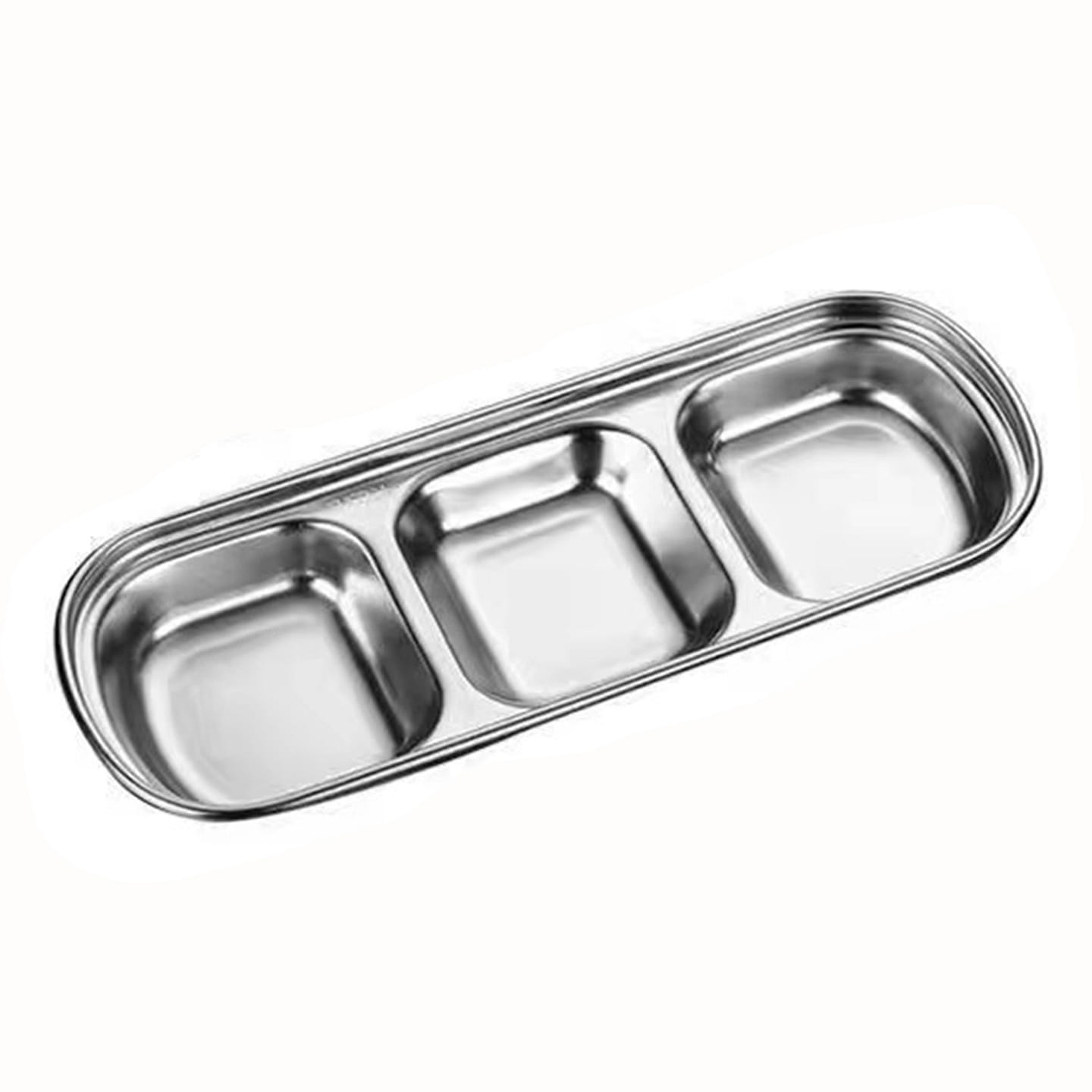 YuJianNi Stainless Steel 3 Grid Sauce Dish 1 개입