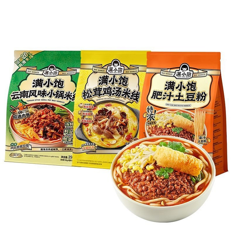Man Xiaobao Rice Noodles Mixed Flavor *3 910 g