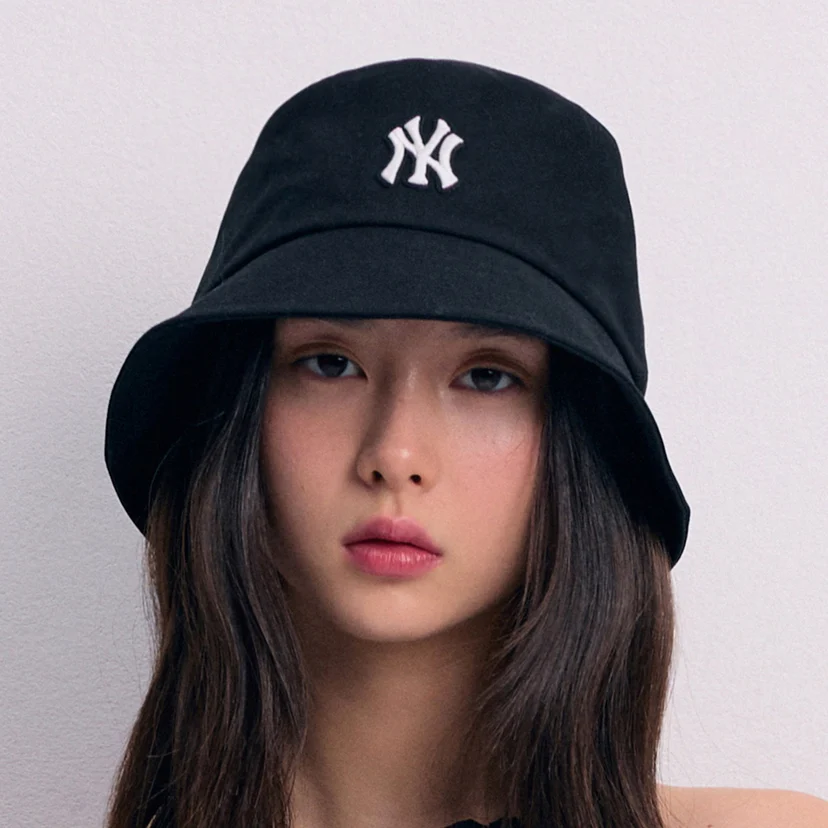 ★MLB Korea★ Basic One Point Washed Bucket Hat NY Black 3AH 24AB7253CF9C0170.webp