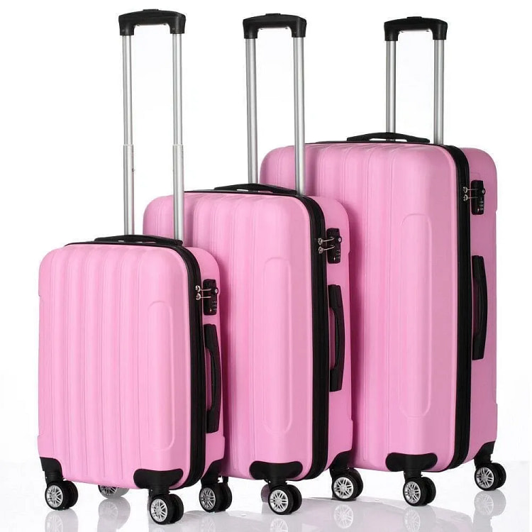 LUGGAGE TRAVEL SET ABS BAG TROLLY SHELL SUITCASE 3 box