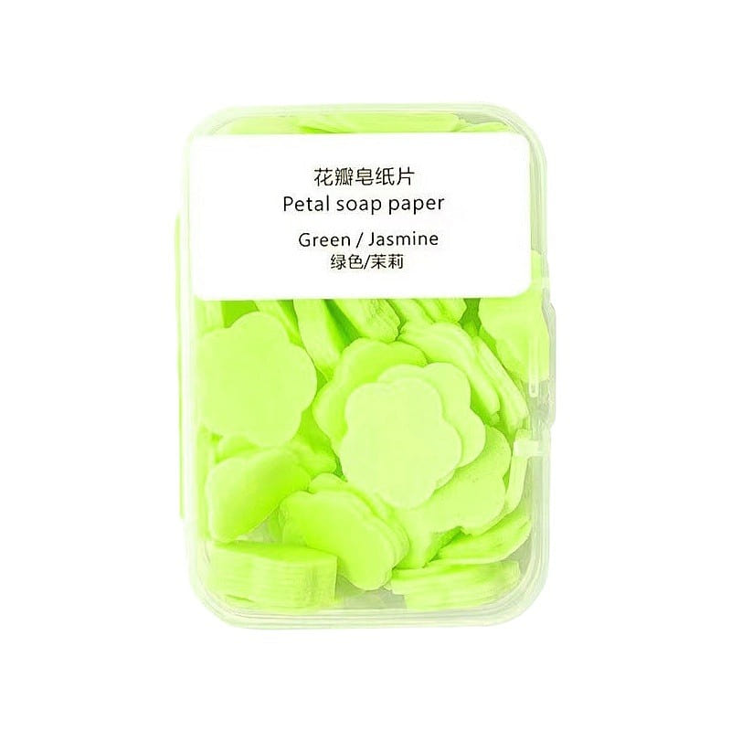 Mini Petal Soap Sheets 1Box Green / Jasmine Scent 1 box