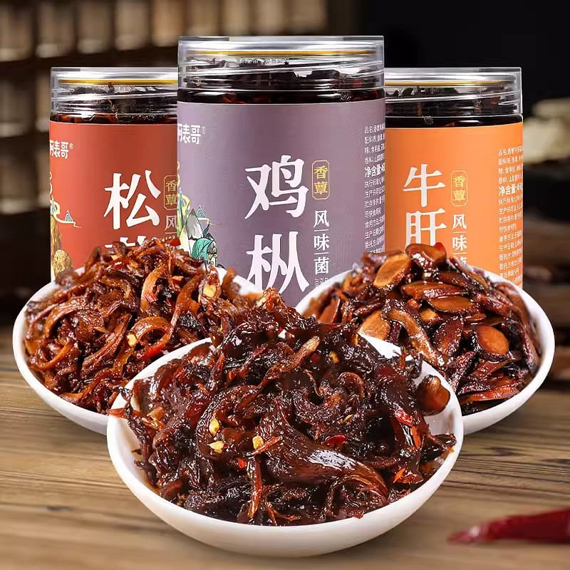 Yunnan Specialty Oil Chicken Fir Mushroom Snack with Rice and Noodles 660g/bottl 660 g