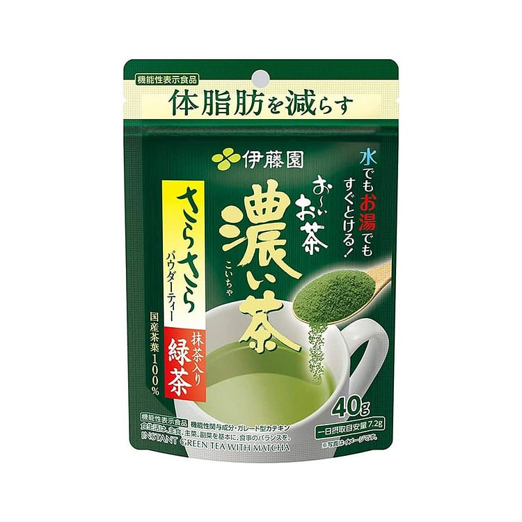 日本直邮 伊藤园 燃脂 刮油 浓香抹茶粉40g/