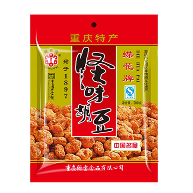 蝶花牌 怪味胡豆 麻 辣 酥 香 500 克