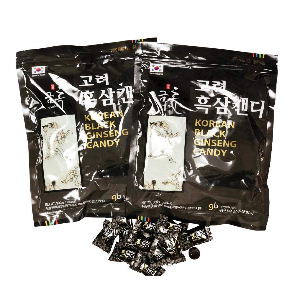 GeumHeuk Korean Panx Black Ginseng Candy (300g X 2 Bags (600g)) 600 g