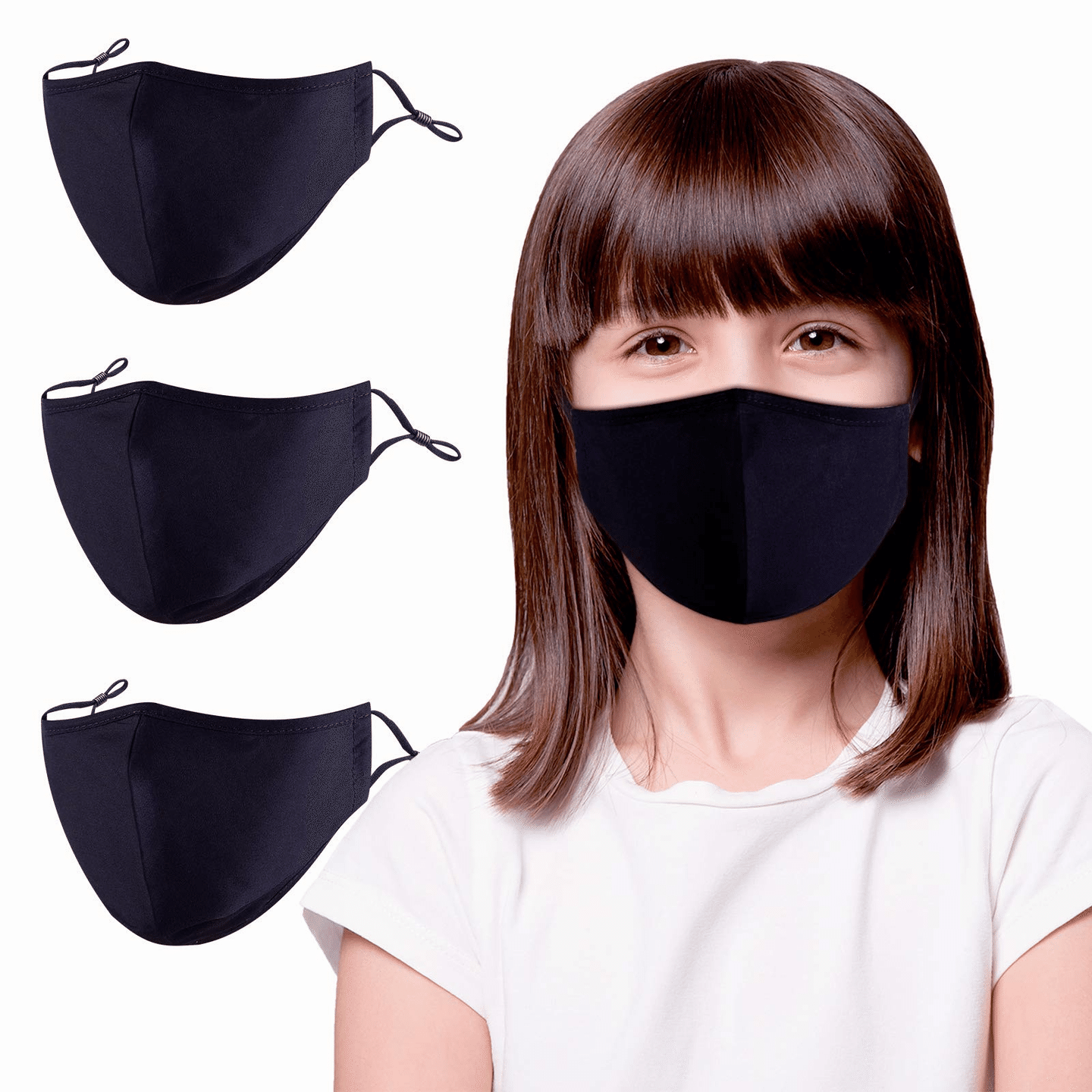 TomrickCare Children’s Silk Mask Washable, Reusable, Adjustable, Set of 3 1 count