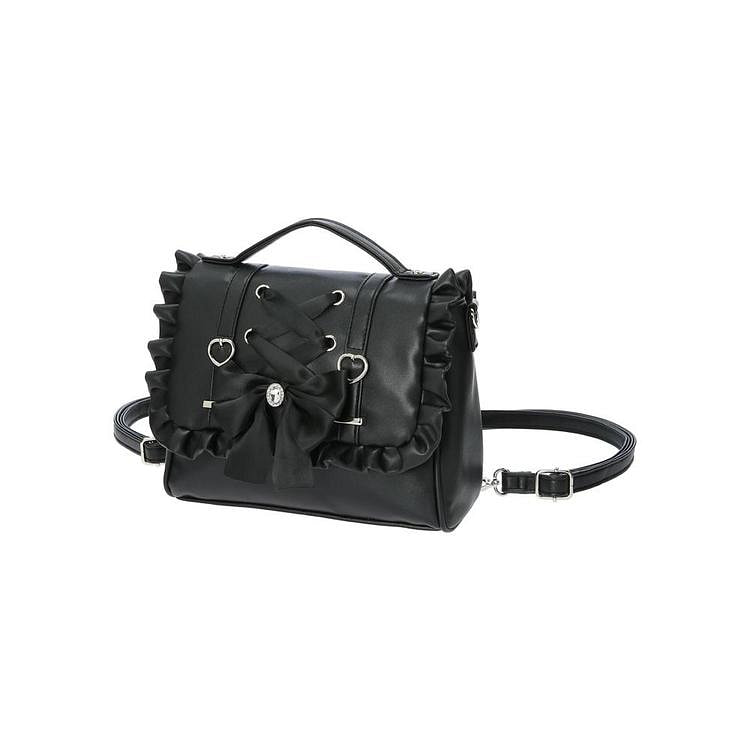 NOEMIE 3-Way Ribbon Backpack Black F