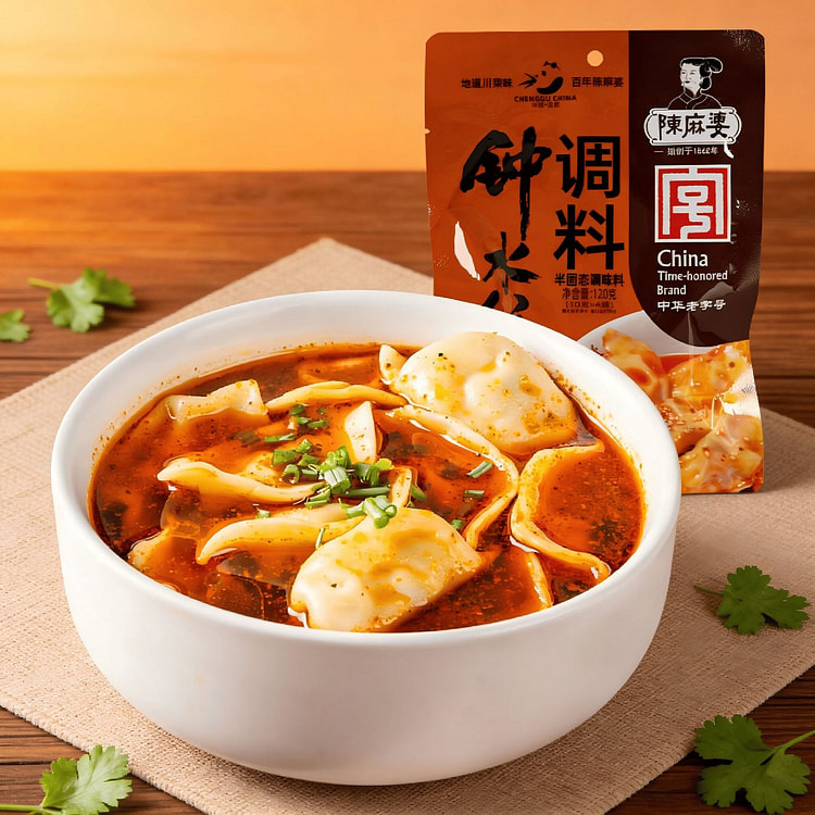 陈麻婆 钟水饺调料 蘸汁 蘸酱 红油辣椒调味 120 克