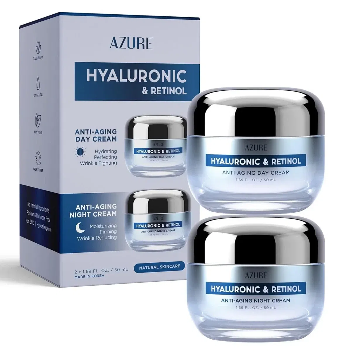 AZURE Hyaluronic Acid & Retinol Day/Night Cream 1 pack