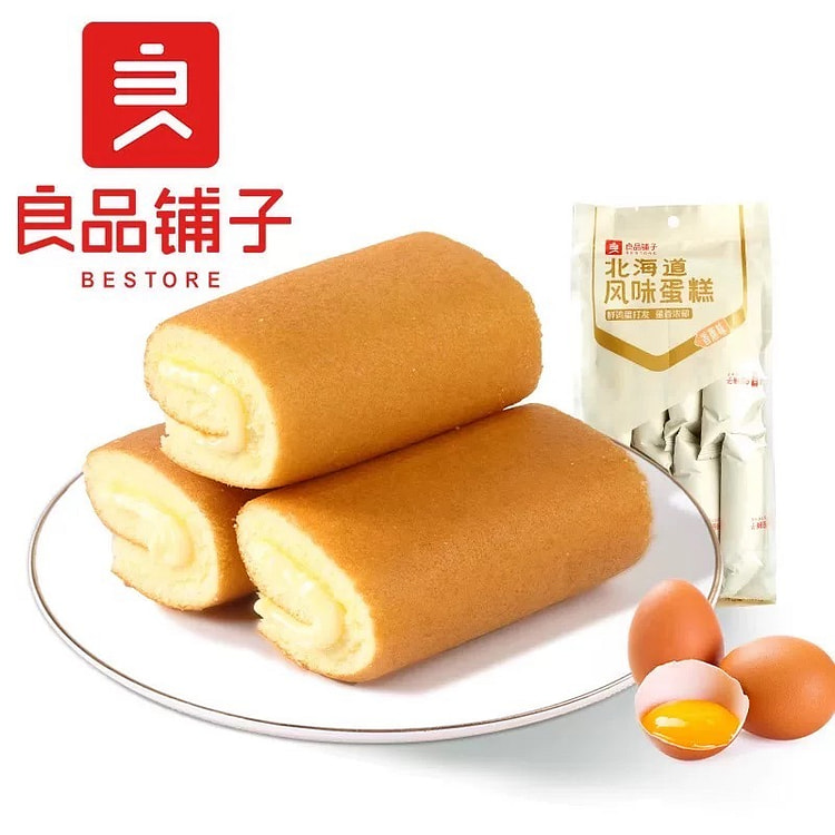 良品铺子北海道风味蛋糕卷香蕉味夹心面包早餐休闲零食 160 克