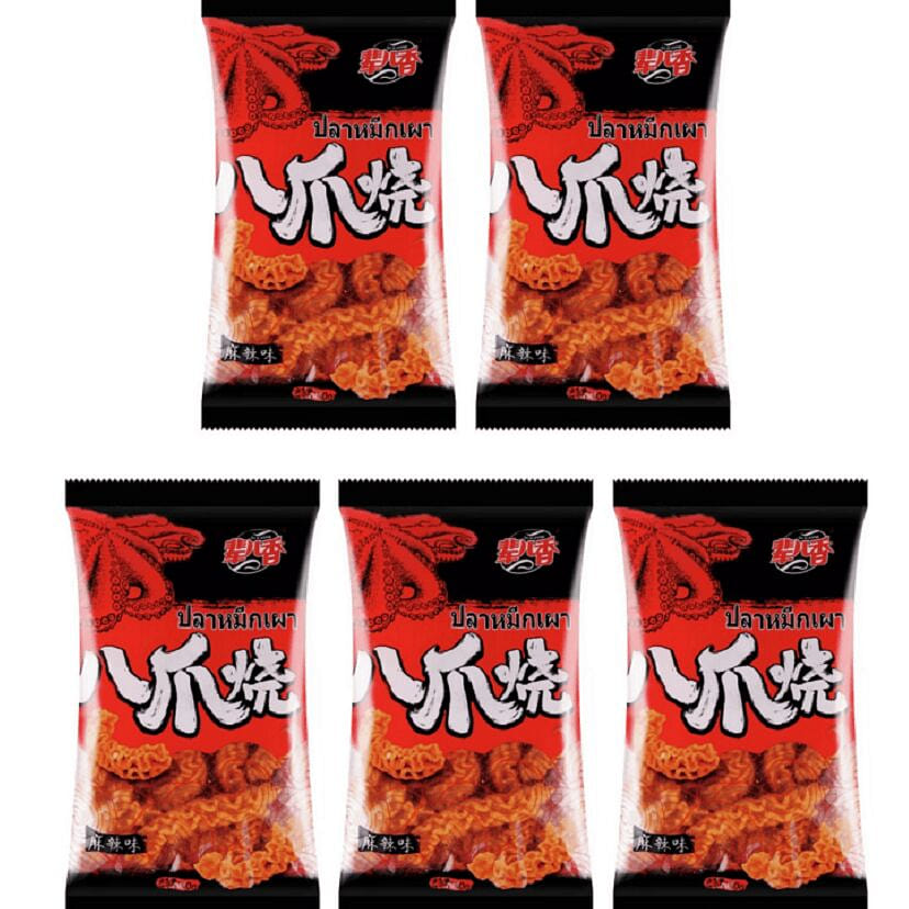 Bei'er Xiang Spicy Grilled Octopus 46gx5 Packs 1 each