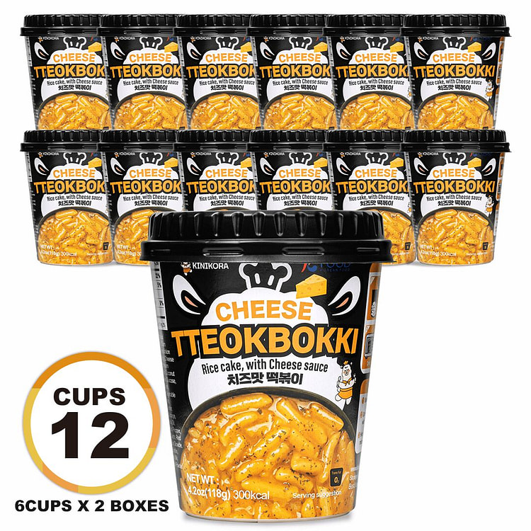 KINIKORA Mild Cheesy Tteokbokki Cup (12-Pack) 12 pack
