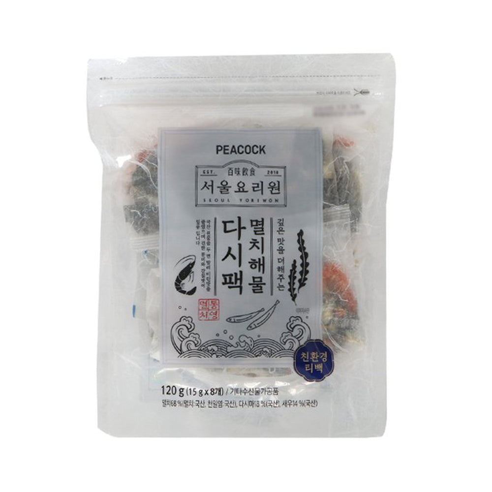Get Peacock Dried Anchovy Seafood Kelp Broth Stock (Tea Bag) 15g x 8p