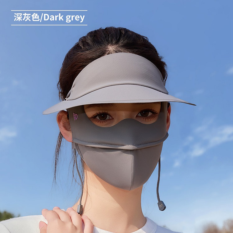 防晒面罩 遮阳护脸口罩 深灰色 1 个