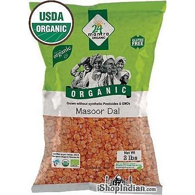 24 Mantra Organic Masoor Dal (Red Lentil) – 2 lbs 2 lb