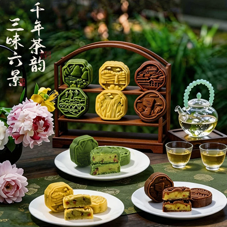 贵茶吾茶白 抹茶果子  (三味茶风味绿豆糕） 210 克
