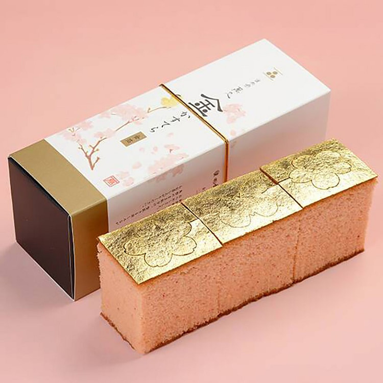 【日本直邮】金泽万久 樱花造型金箔蜂蜜蛋糕