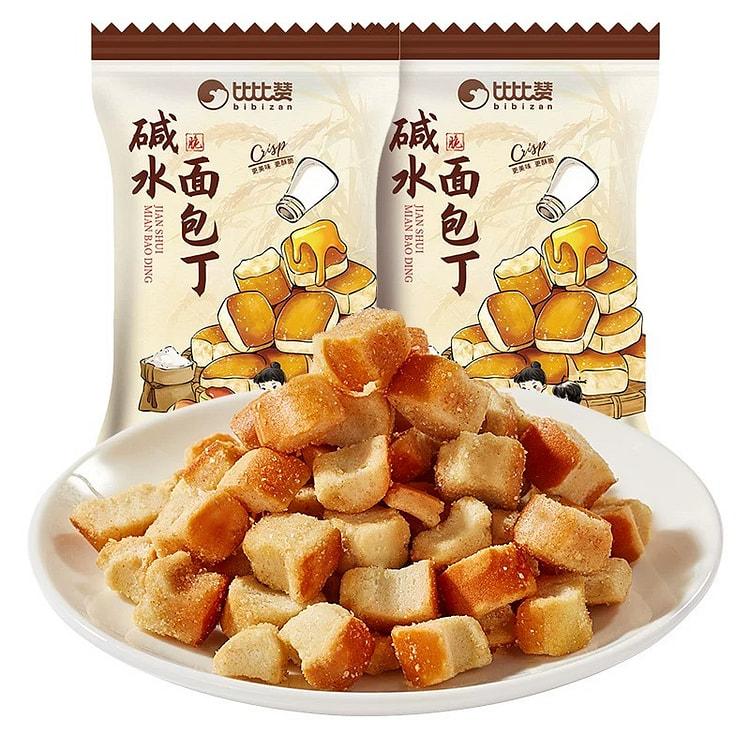 优品荟-比比赞碱水面包丁饼干 焦糖海盐味 休闲零食16g*2