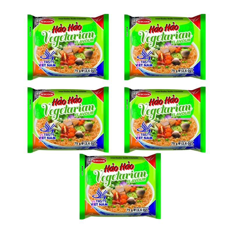 Acecook Hao Hao vegetarian instant noodles pack of 5 1 each