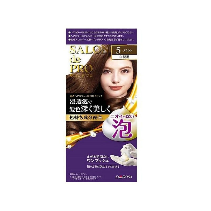 サロンドプロ 泡のヘアカラー エクストラリッチ 5 ブラウン ヘアカラー 白髪用 1 個