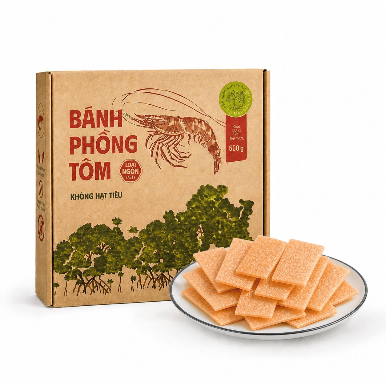CON TOM RUNG SHRIMP CRACKERS - 500GR 500 g