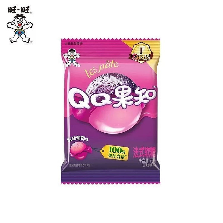 旺旺旺仔QQ糖果知法式剥皮软糖巨峰葡萄70g*3袋 210 克