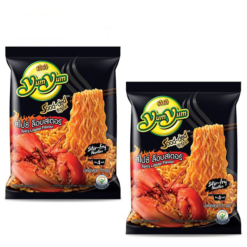 YumYum Spicy Lobster Dry Noodles 75g x2 150 g