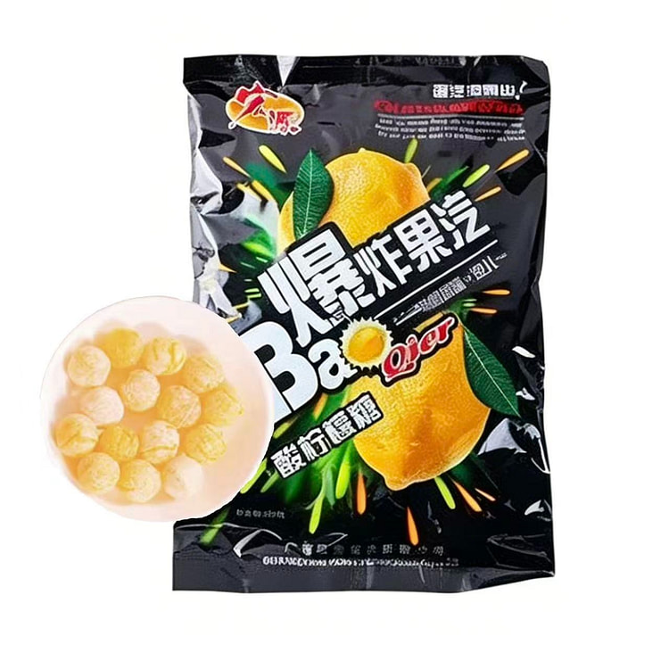 宏源爆炸果汽水果硬糖 8090童年怀旧零食 柠檬味 350 克