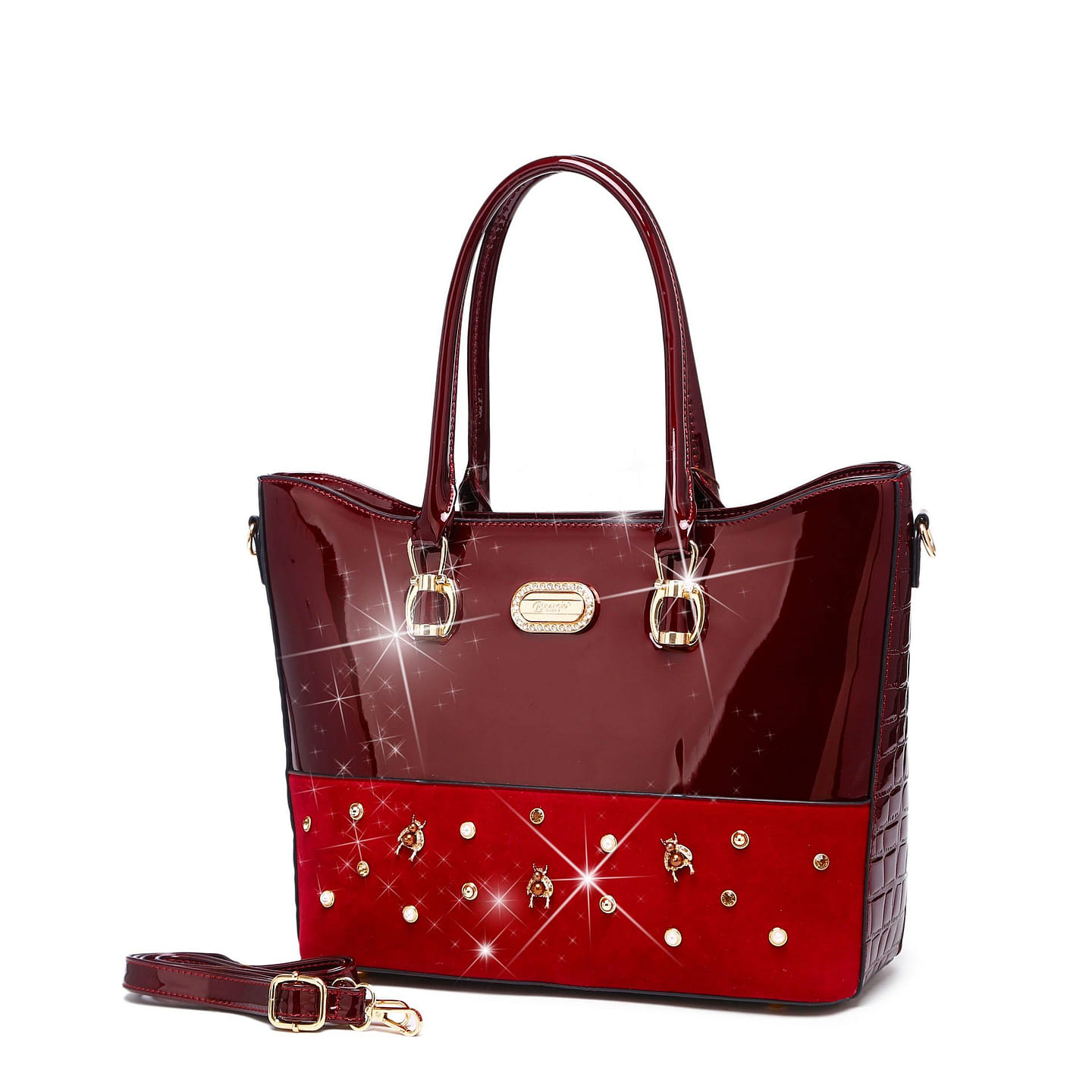 Honey Bee Max Handmade Tote Bag Burgundy [RM6669-BG] 1 each
