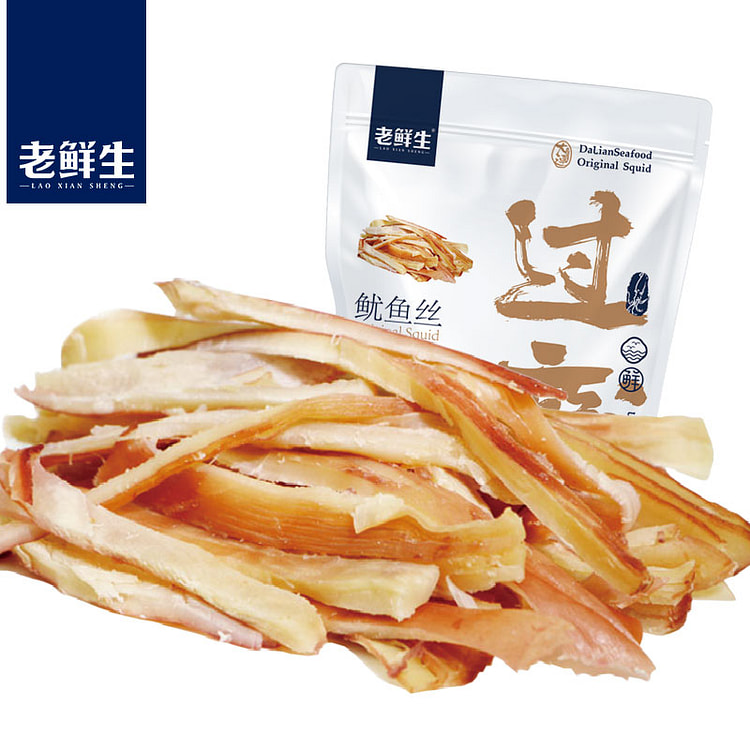 老鲜生手撕鱿鱼丝碳烤熟即食炭烤海鲜零食58g*1袋