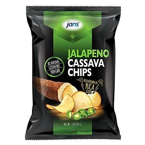 Jans Root Chips Jalapeno Cassava 3 Oz, Pack of 1 3 oz