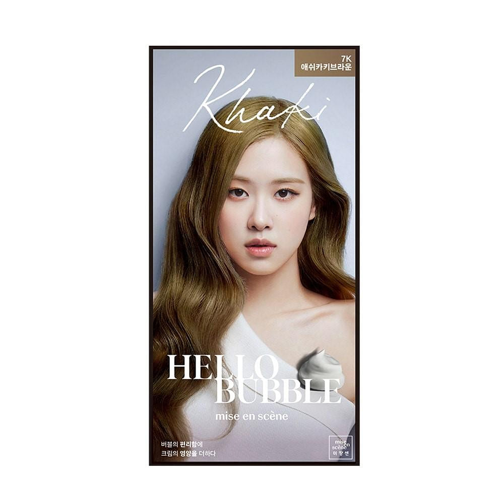 Mise en Scene Hello Bubble x BLACKPINK Hair Dye 7K Ash Khaki Brown 1 box