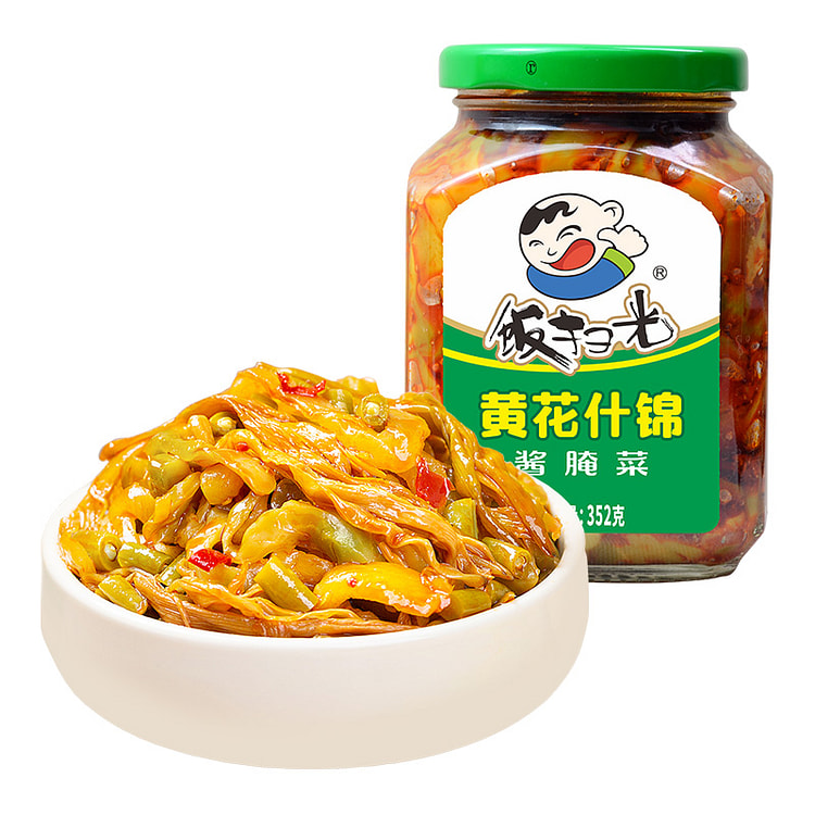饭扫光下饭菜瓶装开味酱菜农家榨菜咸菜大全腌菜拌饭黄花什锦352g*1瓶