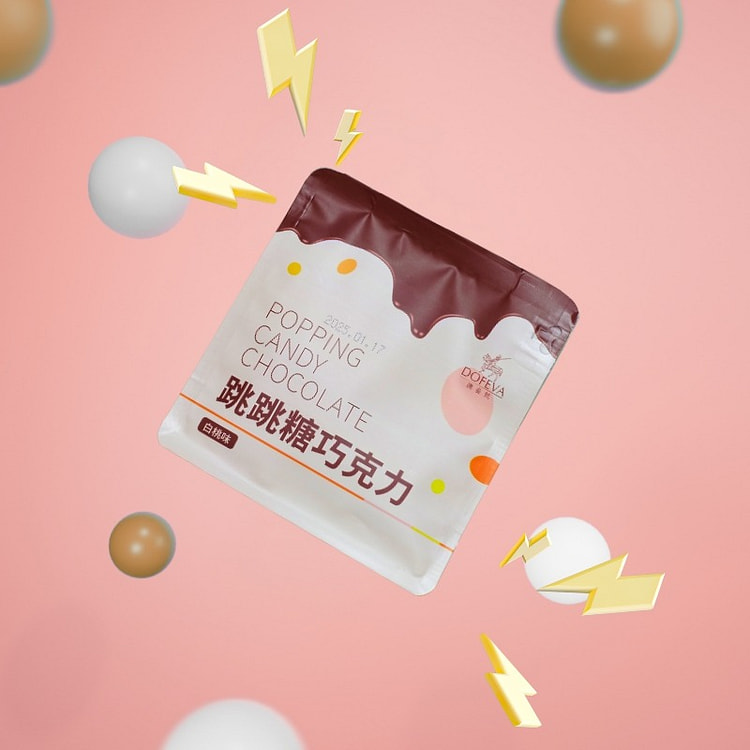 德斐梵纯可可脂白桃味跳跳糖巧克力黑巧生巧牛奶90g 90 克
