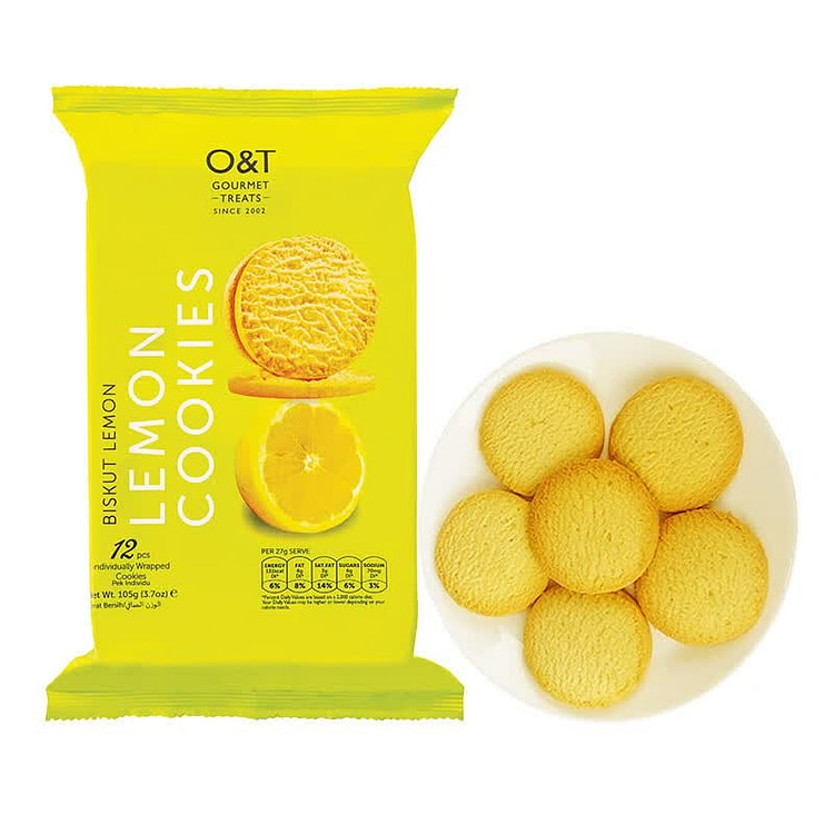O&T 马来西亚进口清新柠檬味曲奇饼干 105 克