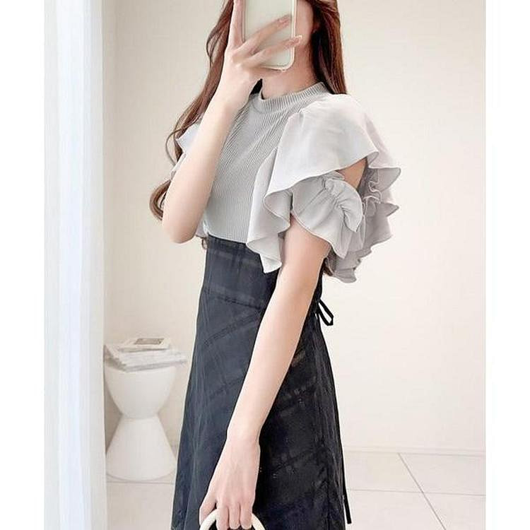 mily bilet Lace Patch Dress Gray M