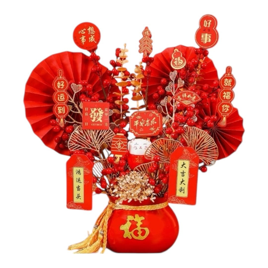 Peach Blossom Vase + Lucky Money Pot 2025 RED2 3 lb