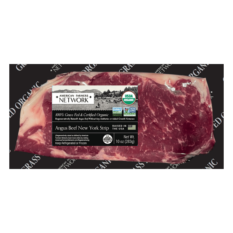 Organic Grass Fed  Angus New York Steak 10 oz