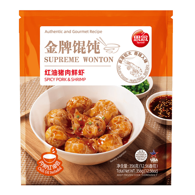 SYNEAR WONTON SPICY PORK & SHRIMP 356 g