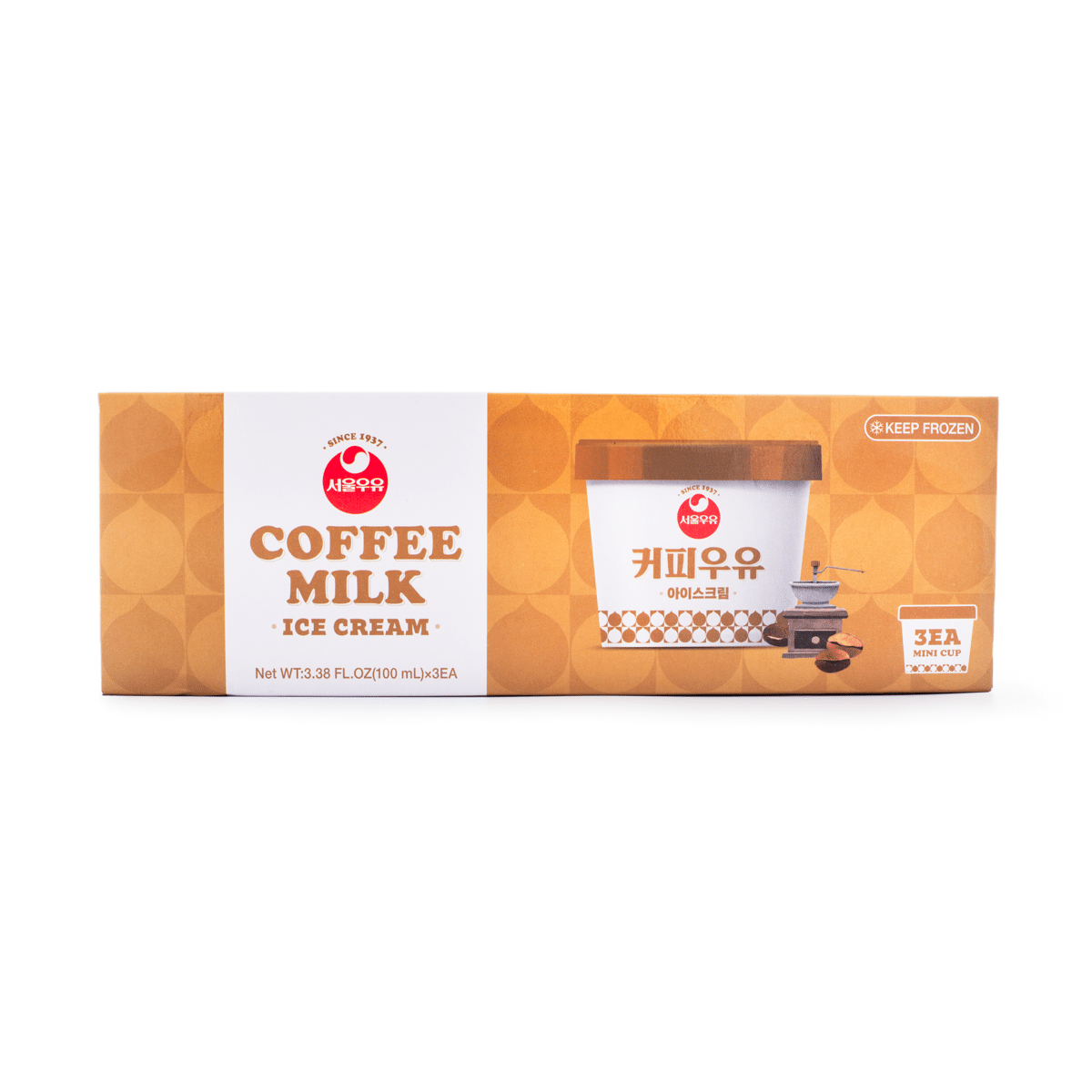 Seoul Dairy コーヒーミルクアイスクリーム 3カップ入 3.38 fl.oz*3 個