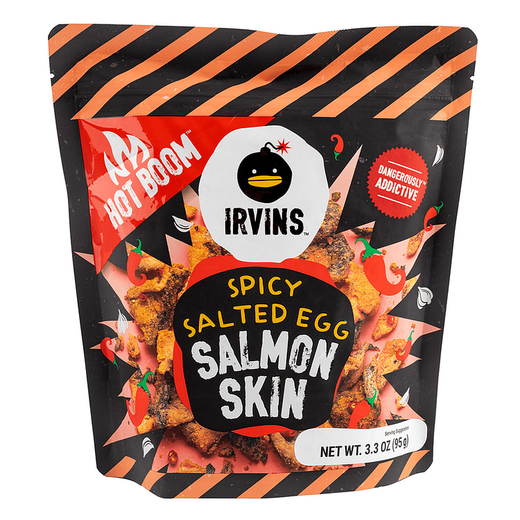 Irvins 辛口塩卵味サーモン皮 95 グラム