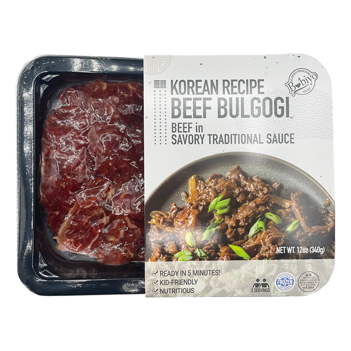 Bobiyo Beef Marinated BULGOGI, Frozen 12 oz