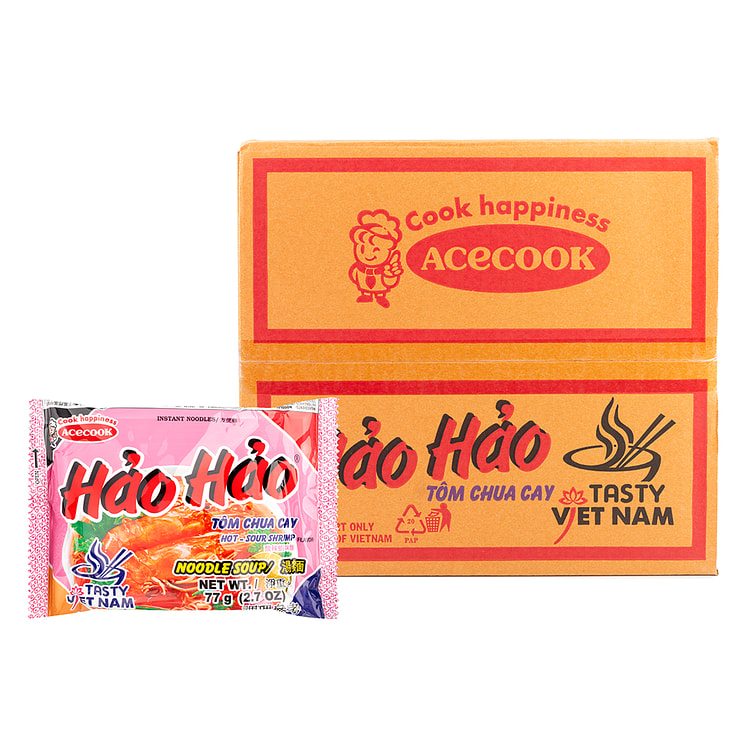 Hao Hao-Hot and Sour Shrimp Flavor Instant Noodle (1 Case) 81 盎司