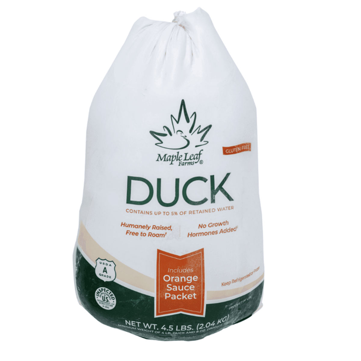 Maple Leaf Farms All Natural Whole Body Duck With Orange Sauce 4.5 lb