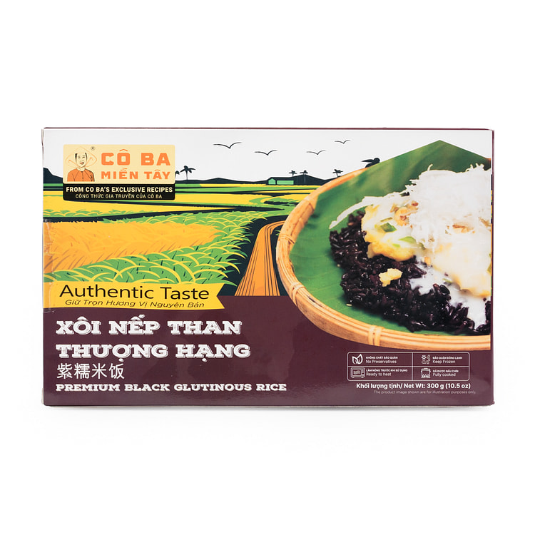 Co Ba Mien Tay Black Glutinous Rice, Frozen 10.5 盎司